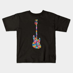 Geometric Colorful Bass Guitar Kids T-Shirt